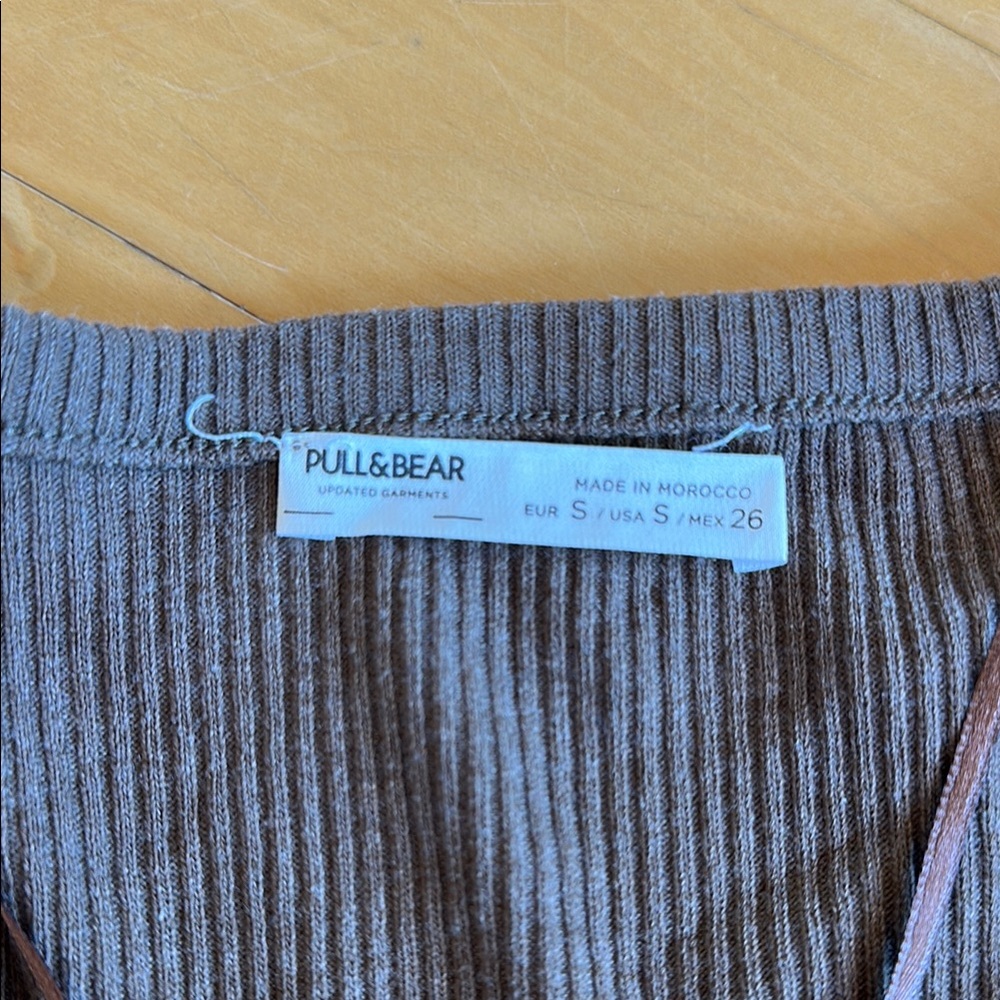 Pull&Bear Brown Ribbed Knit Top - Picture 2 of 3